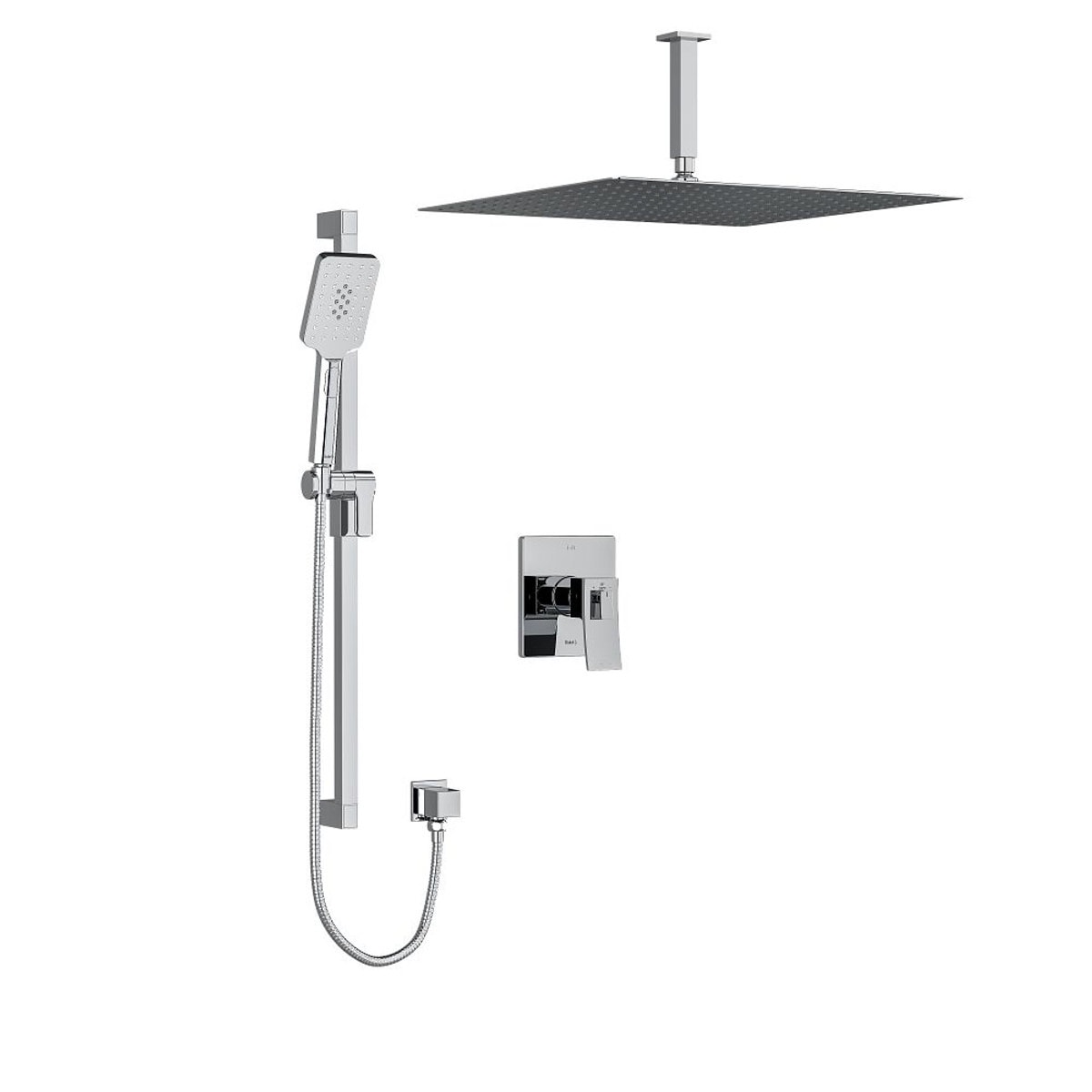 Riobel Premium Type T/P (Thermostatic/Pressure Balance) 1/2 Inch Coaxial 2-Way System With Hand Shower And Shower Head - Chrome