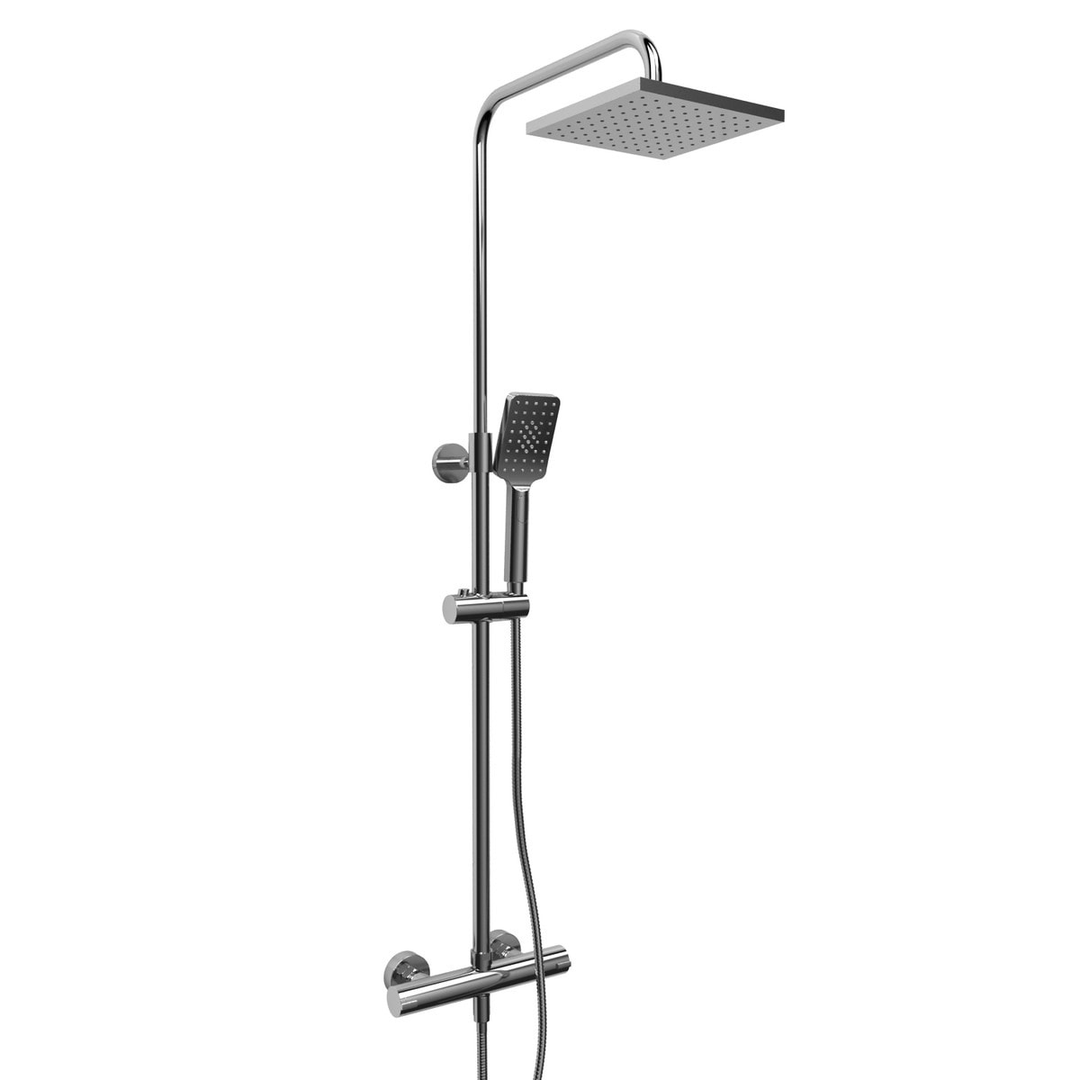 Riobel Duo Rail With 1/2 Inch Thermostatic External Bar - Chrome