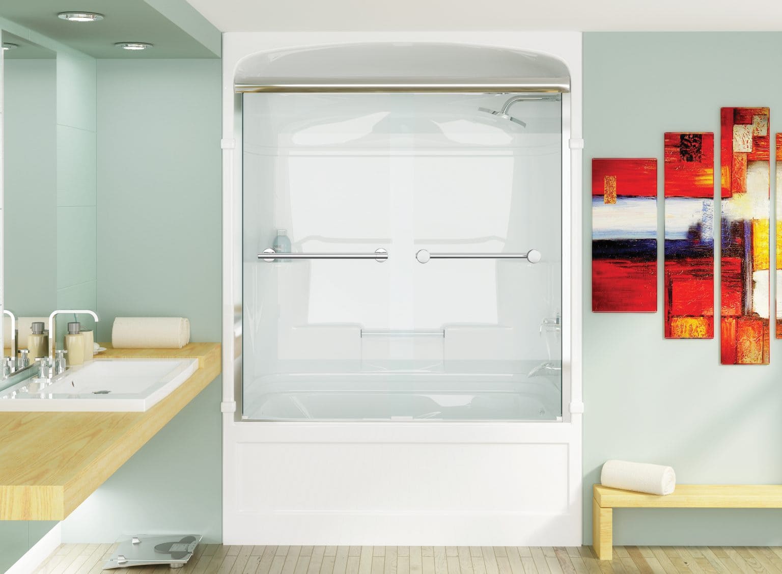 Mirolin Bypass L-Series Bathtub Shower Door 47″ – 48″ Height: 73″
