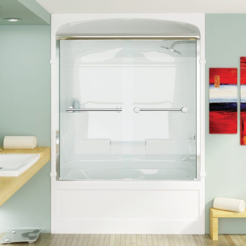 Mirolin Bypass L-Series Bathtub Shower Doors 42 ¾” – 43 ¾” Height: 73″