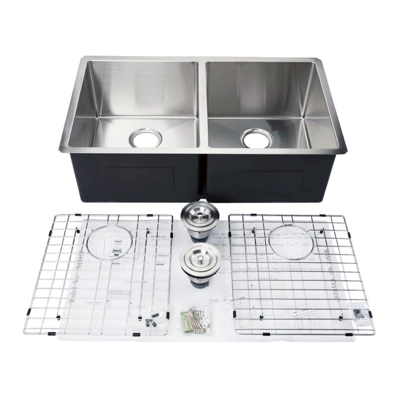 RUBY 33" MISSION UNDERMOUNT KITCHEN SINK-16G DOUBLE BOWLS