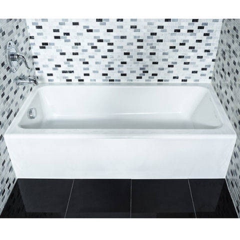 American Evolution II 5 x 30 inch Integral Apron Bathtub Above Floor Rough with Left-hand Outlet 60”X30”X15”