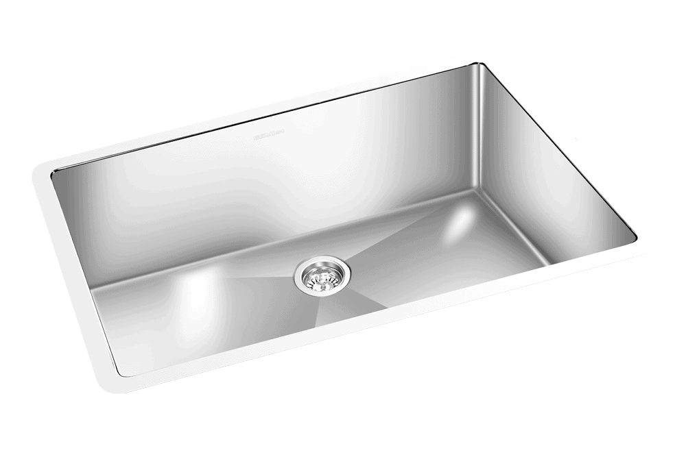 GEM single bowl under mount satin square sink 31”x 19″x 10″