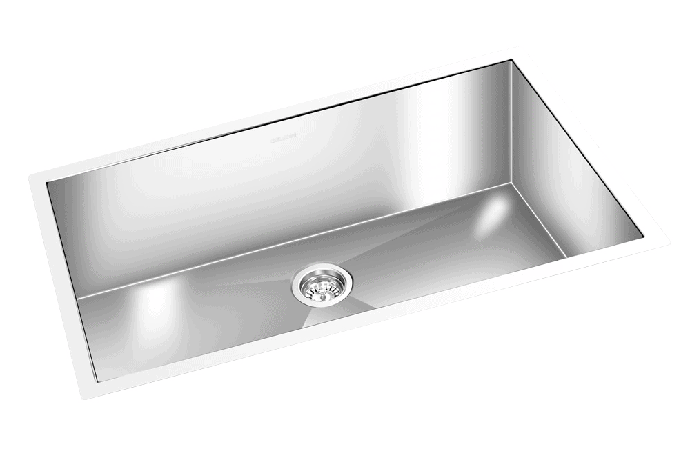 GEM single bowl under mount satin square sink 30″x18″x9″