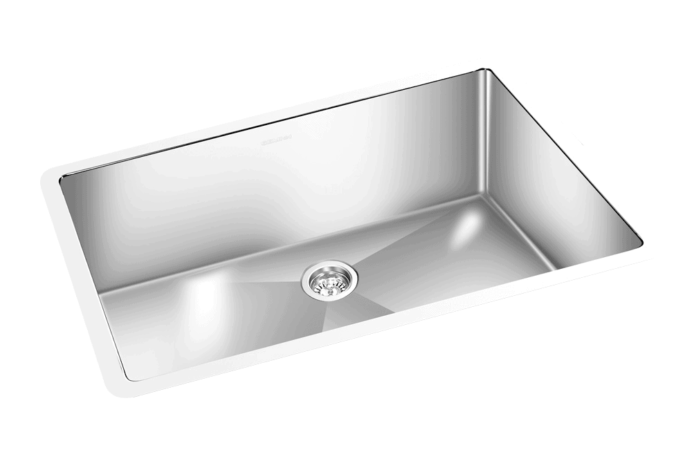 GEM single bowl under mount satin square sink 30″x18″x9″