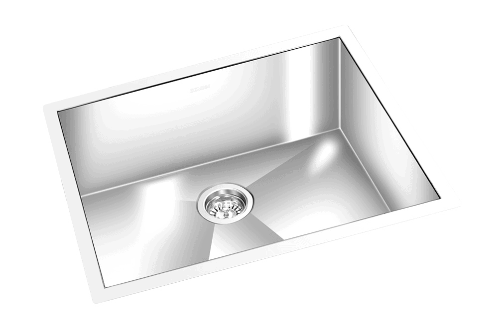 GEM single bowl under mount satin square sink 24”x18”x 9″