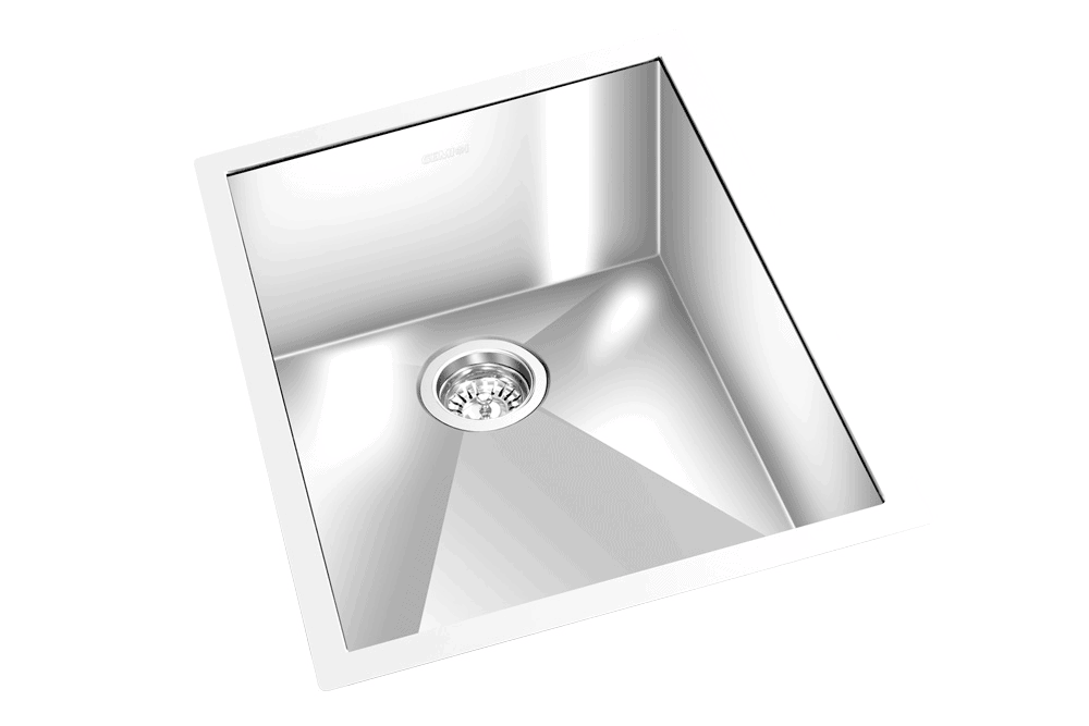 GEM single bowl under mount satin square sink 23”x20”x 10