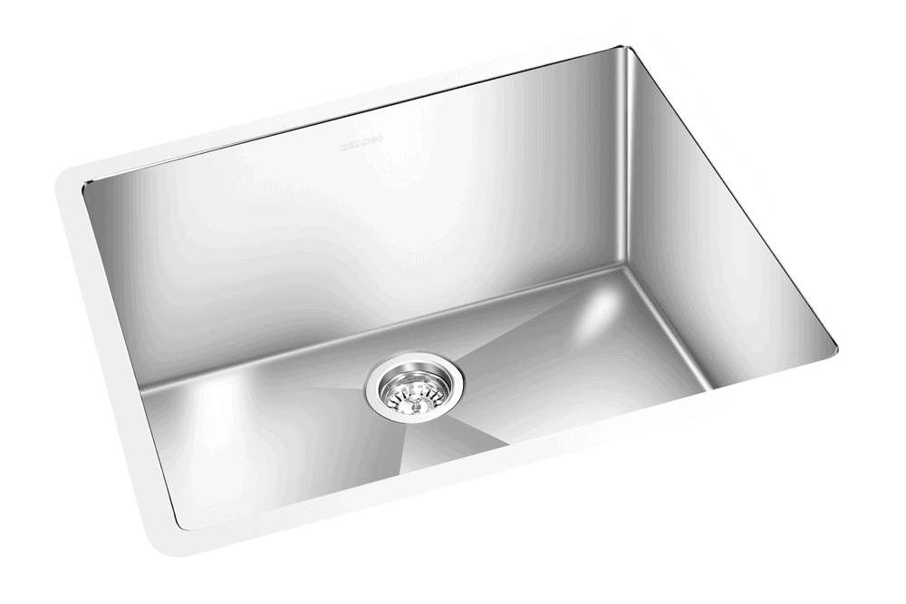 GEM single bowl under mount satin square sink 23”x 19″x 10″