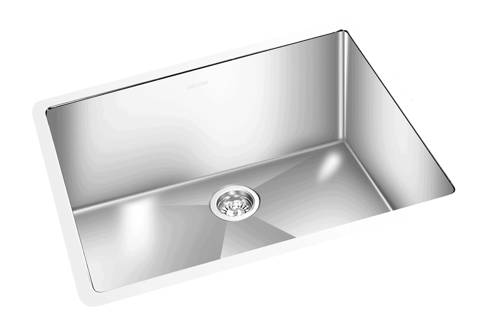GEM single bowl under mount satin square sink 21”x18”x 9″