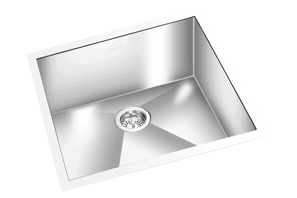 GEM single bowl under mount satin square sink 21”x17”x 6”