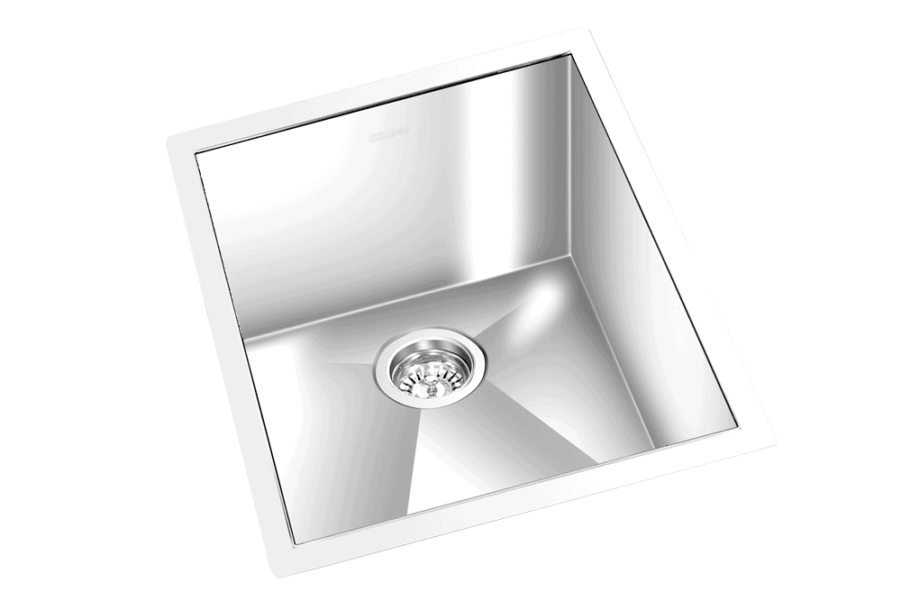GEM single bowl under mount satin square sink 17”x18”x 9″
