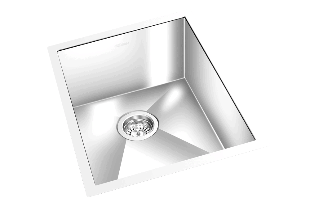 GEM single bowl under mount satin square sink 17”x 20″x 10″