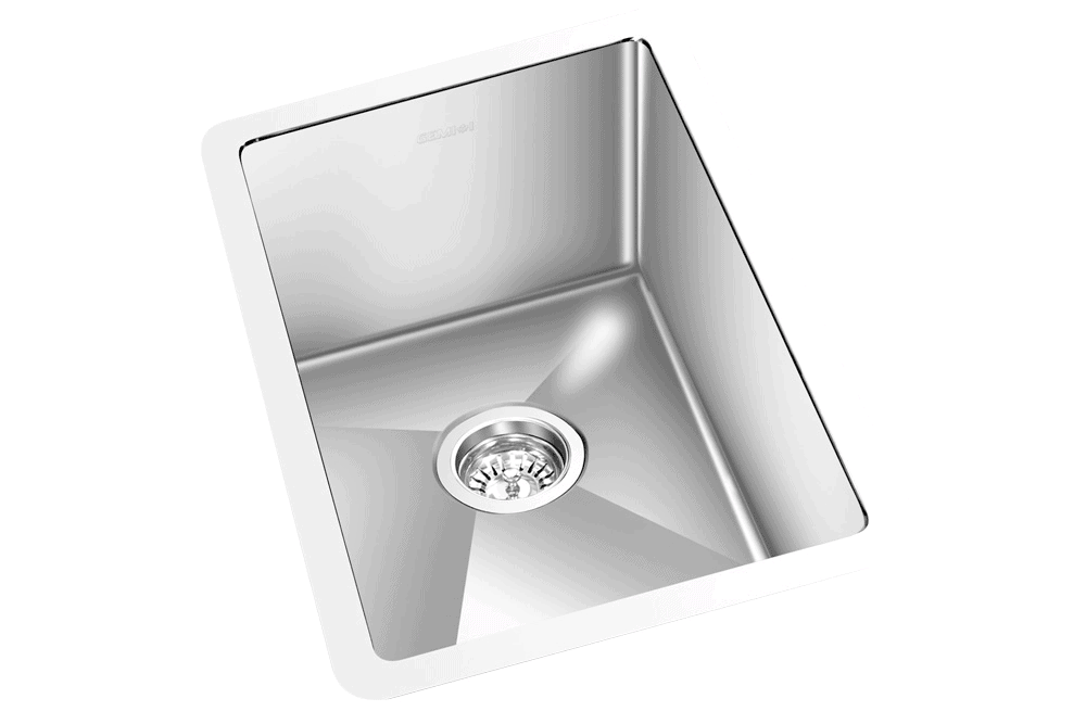 GEM single bowl under mount satin square sink 15”x 19″x 10″