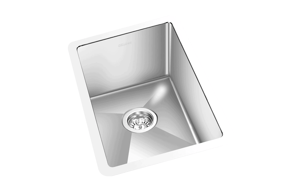 GEM single bowl under mount satin square sink 14”x18”x 9″