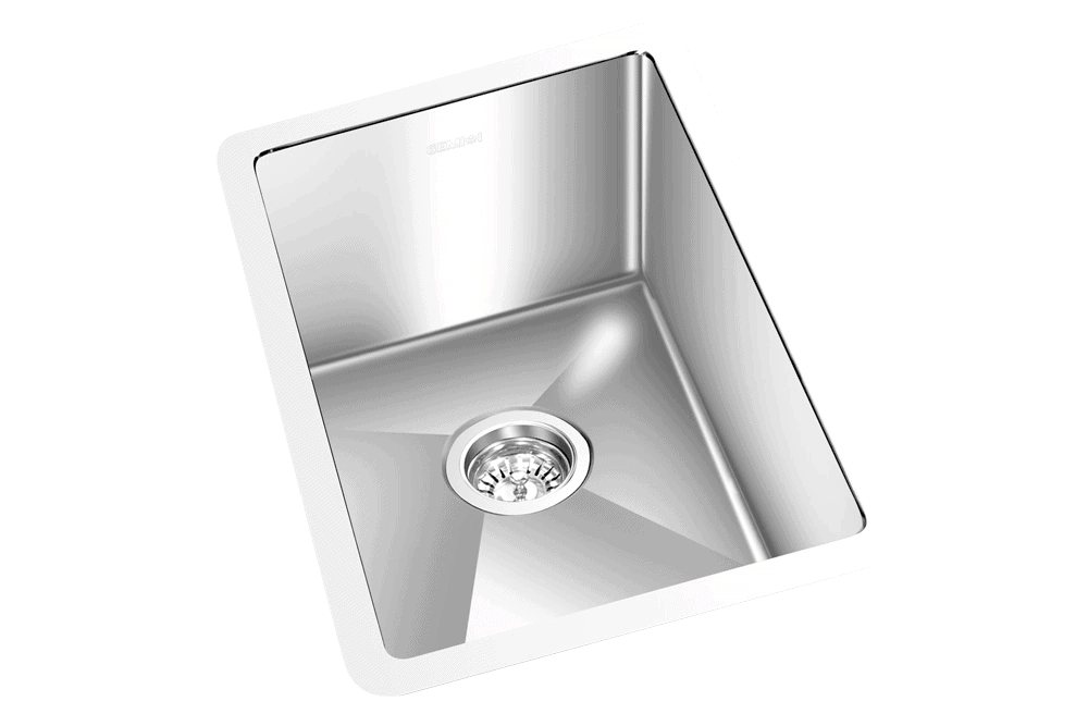 GEM single bowl under mount satin square sink 13”x 19″x 8″