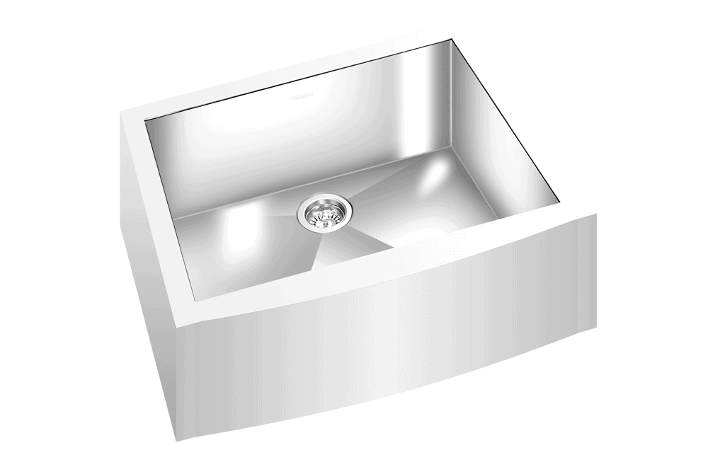 GEM single bowl under mount satin square Apron sink 25”x19”x 9″