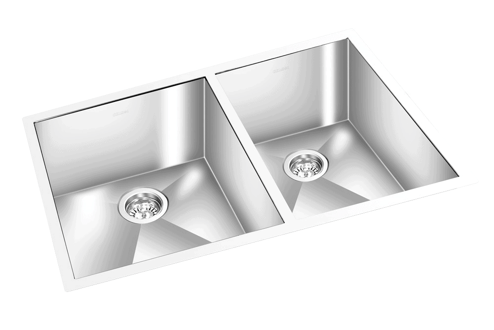 GEM double bowl under mount satin square sink 31″x18″x9″
