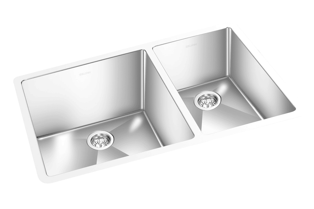 GEM double bowl under mount satin square sink 31”x18”x 9"