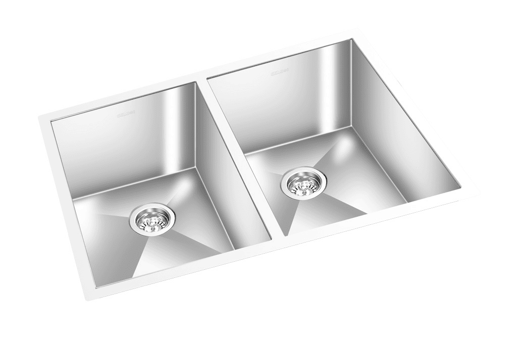 GEM double bowl under mount satin square sink 29”x 20″x 10″