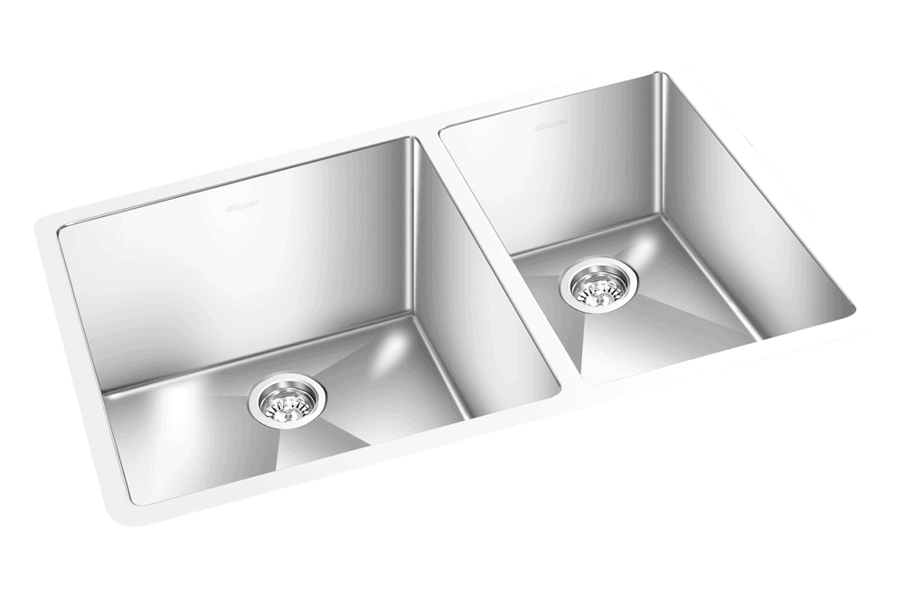 GEM double bowl under mount satin square sink 27”x18”x 9"