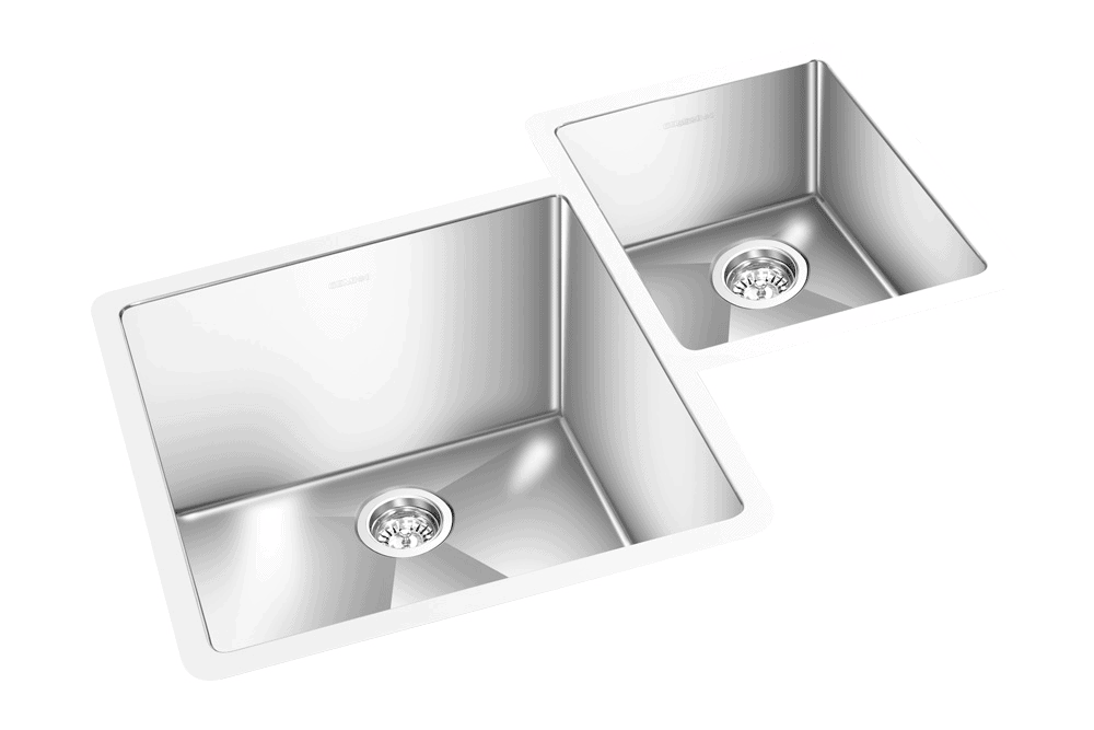 GEM double bowl under mount satin square sink 35"x21"x9"