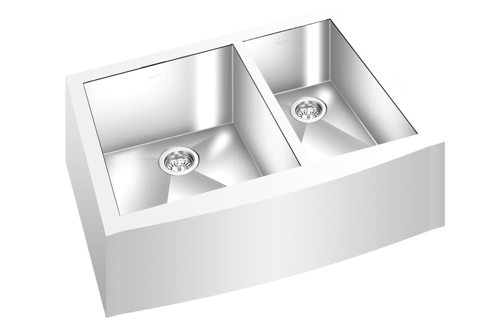 GEM double bowl under mount satin square Apron sink 28”x19”x 9″