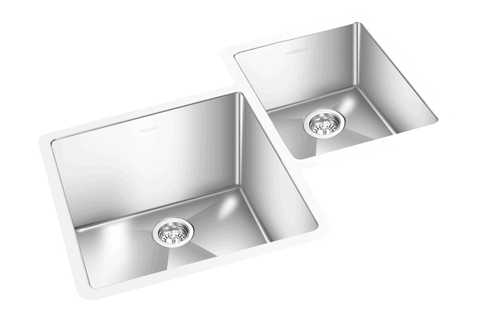 GEM double bowl under mount satin sink 33"x21"x9"