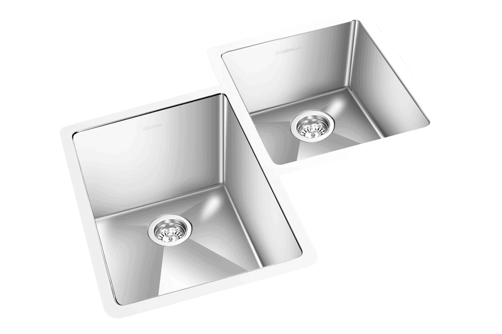 GEM double bowl 30"x21"x9"under mount satin sink