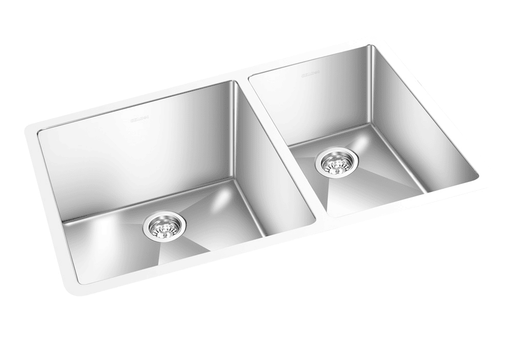 GEM double bowl under mount satin square sink 31”x 19″x 10″