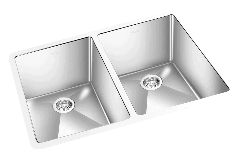 GEM double bowl under mount satin square sink 29”x 19″x 10″