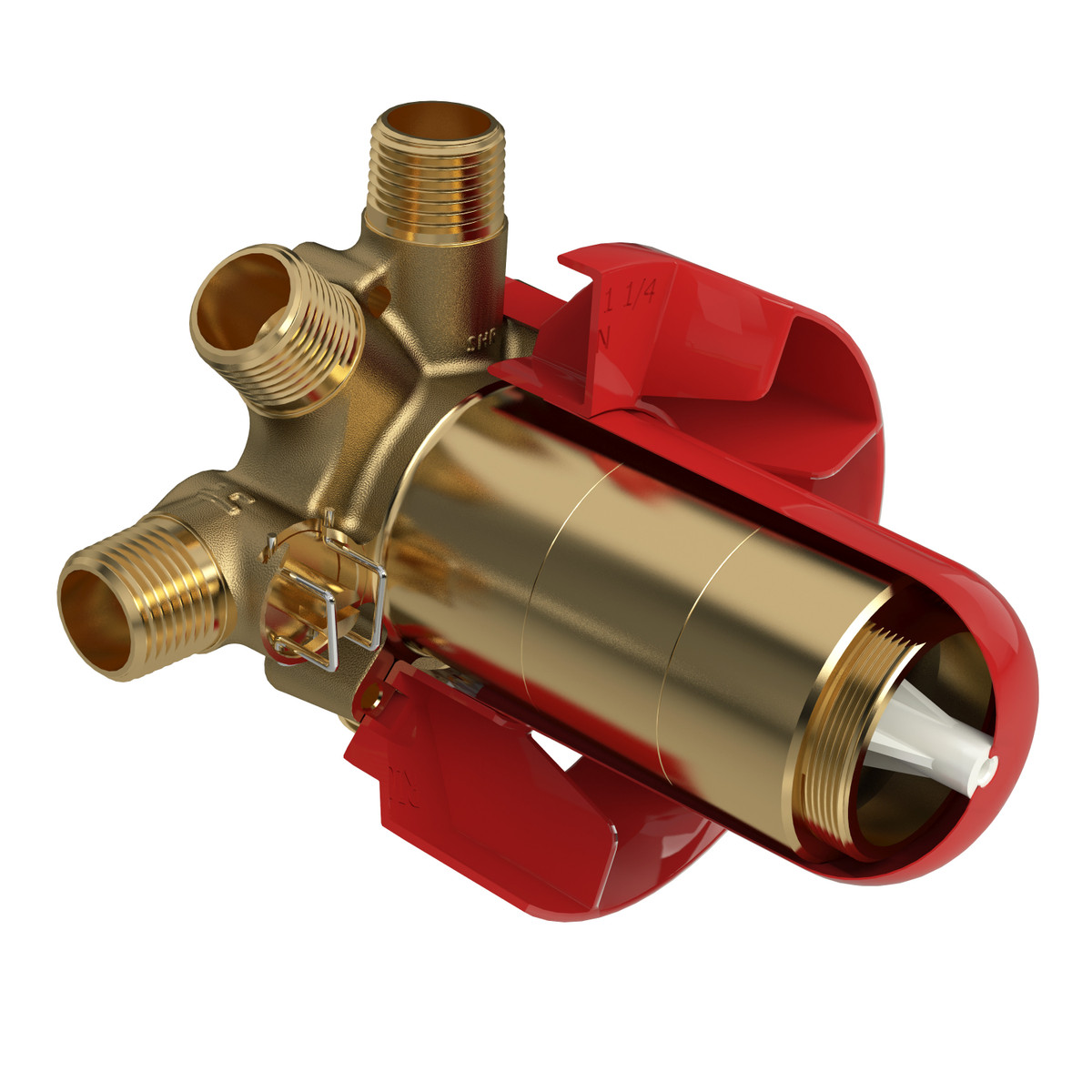 Riobel 1/2" Thermostatic and Pressure Balance Rough-in Valve with up to 5 Functions - Unfinished with 1/2” inlet and outlets male NPT or sweat